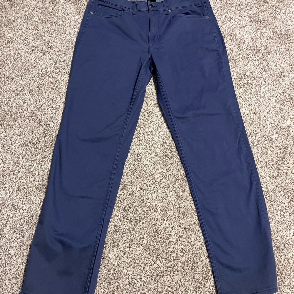 Gap Men’s Navy Straight Leg Pants Size 34x30 Flat Front Casual - Picture 2 of 12